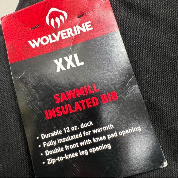 Wolverine Black Sawmill Insulated Bib XXL - Picture 3 of 6